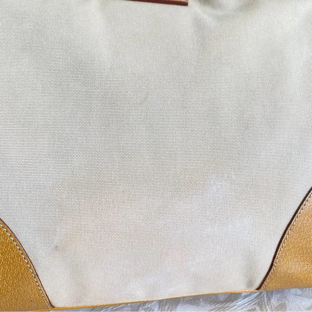 Prada khaki canvas leather hobo bag